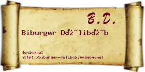 Biburger Délibáb névjegykártya